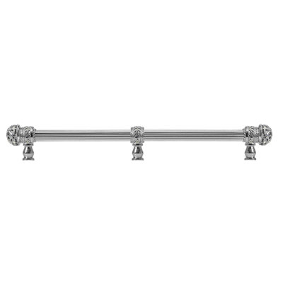 Juliane Grace 22 inches c.c. with 5/8 reeded center long pull small finial with 61 Swarovski Clear & Aurore Boreale Crystals with center brace in Gilded Mercury