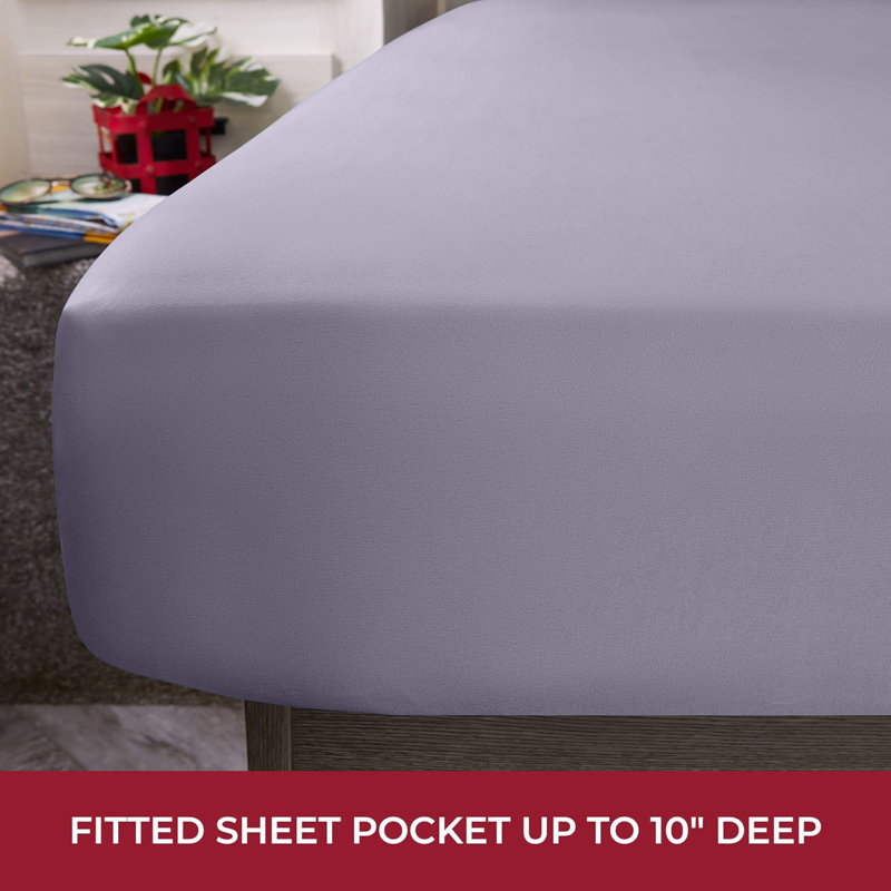 Draps Mellanni 1800 RV / Short , Lilas brumeux