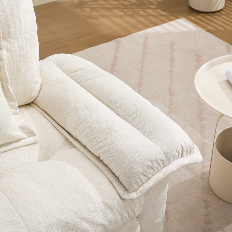 360° Swivel Chenille Accent Chair Upholstered Single Sofa With Throw Pillow, Beige