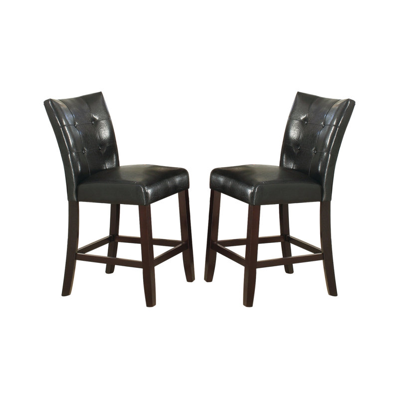 Chaise haute en cuir rembourrée (ensemble de 2)