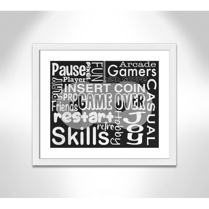 Juvenile Gaming Gaming Love 1, impression sur papier pour enfants, H 20,5 po x l 24,5 po x P 0,63 po, Cadre blanc