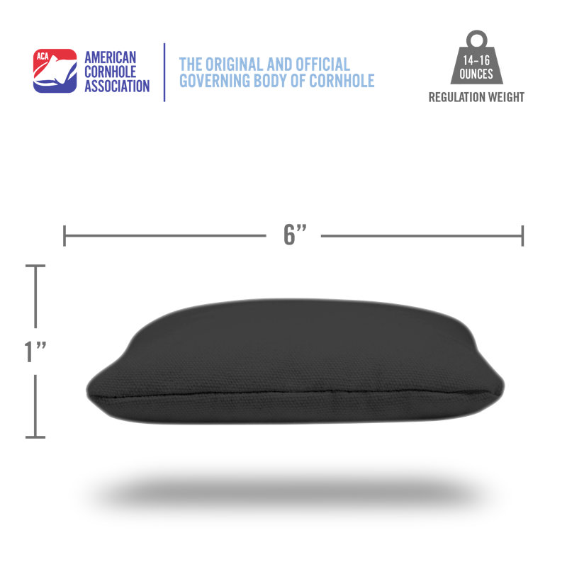 Sacs de cornhole quotidiens, H 6 po x l 6 po x P 1 po, Noir, noir, noir, noir