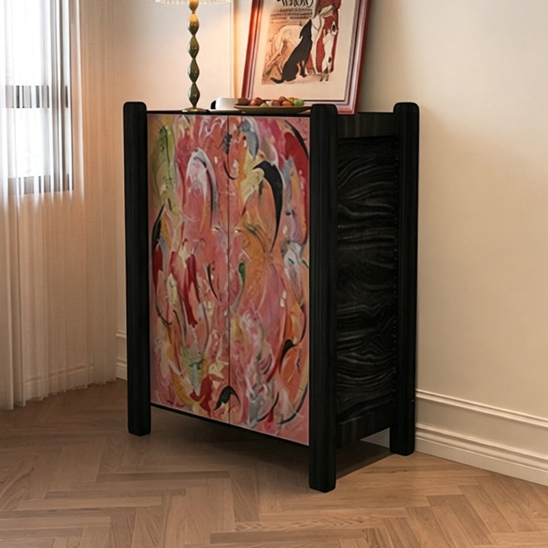 Armoire d'entrée française en bois massif, 29.52" H x 39.37" W x 16.92" D