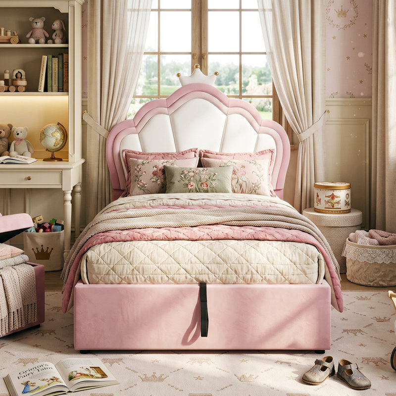 Royal Crown Velvet Ottoman Storage Beds Standard Ottoman, Single (3')