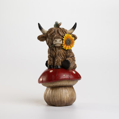 Figurine de champignon Highland Cow