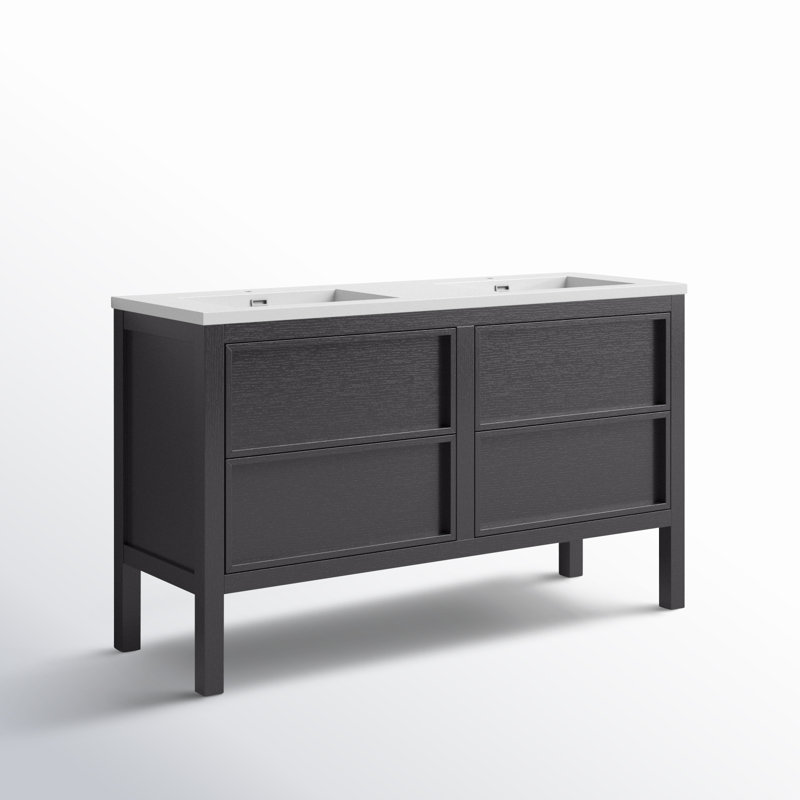 Ensemble de meuble-lavabo double 55 po Gonzalo, Anthracite