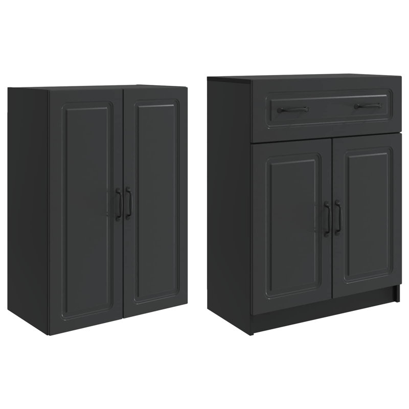 4 -Door 4 Storage Cabinet, Black