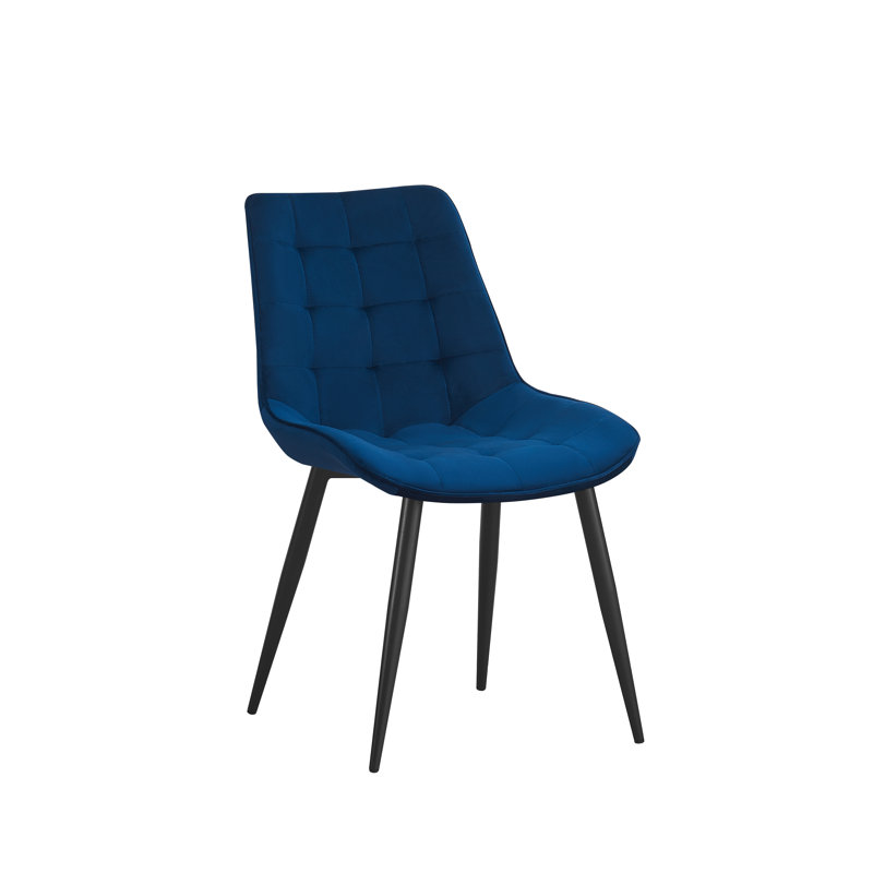 Hindman 46cm H Velvet Upholstered Side Chair in Grey, Navy