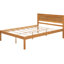 Lit plateforme double avec tête de lit de soutien - base à lattes de bois, sans sommier, lattes de chêne, structure de couleur