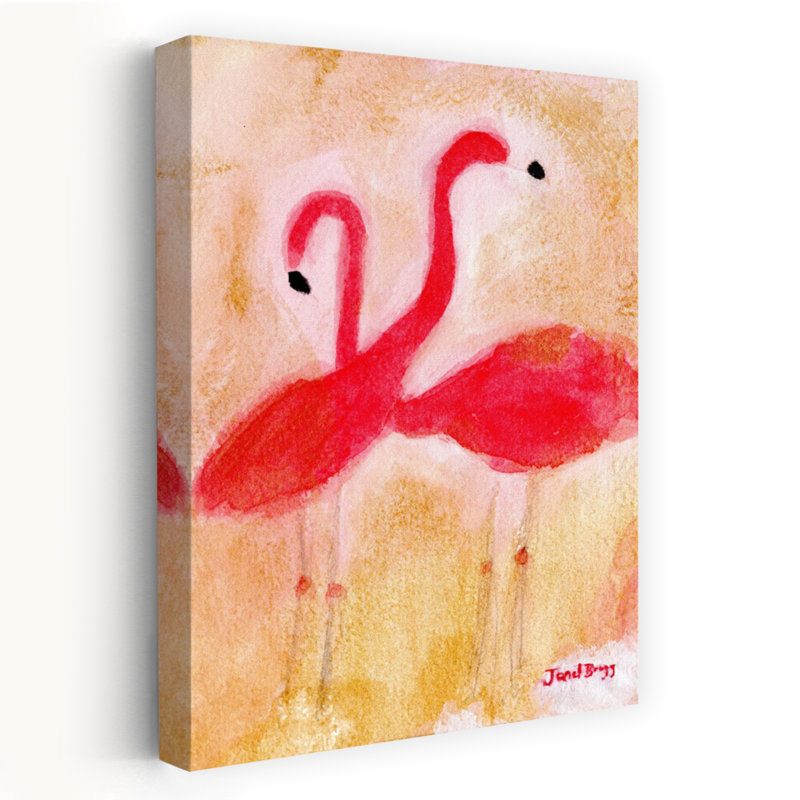 Contemporary Art Abstract Bold Colorful Bird Beach Nature Wall Art by Janel Bragg - Wrapped Canvas Print