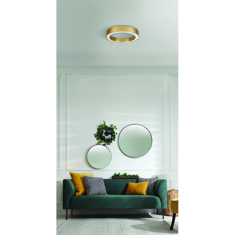 LED Flush Mount, Black, 8.5cm H x 60cm W x 60cm D