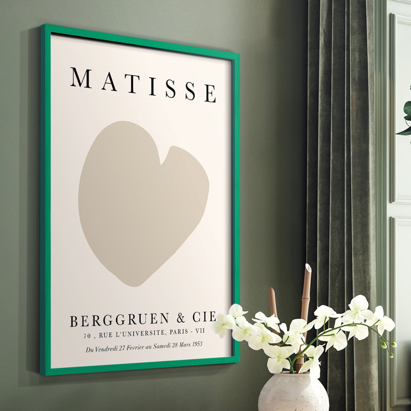 Matisse CCXIX, reproduction encadrée - bois massif, Vert, H 10 po x l 8 po