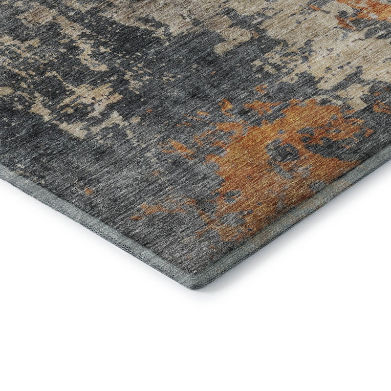 Tapis abstrait lavable à la machine Premium AMF1212 Premium, Rectangle 10 pi x 14 pi
