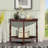 Retro Circular Curved Half-Moon Console Table with Cloud Design Top and Open Shelf Solid Wood Frame and Legs-207327587
