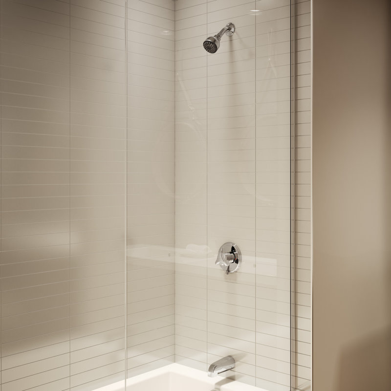Robinet de baignoire et douche à 1 poignée Origins en chrome, Cross