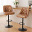 Tabouret de bar rotatif à 360 degrés en faux cuir avec coutures à boutons-116094303-116094309