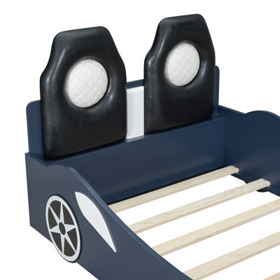 Lit simple en forme de voiture Blue Race