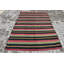 Grand kilim turc rétro noir pour la chambre à coucher et la décoration intérieure, idéal pour les chambres spacieuses