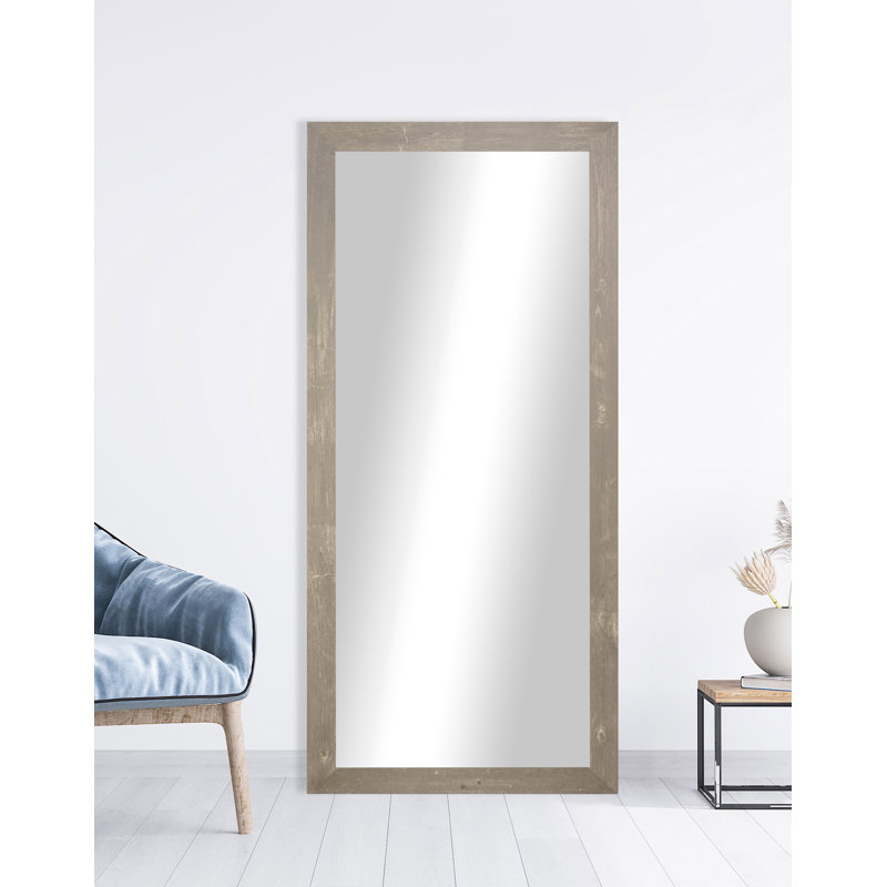 Efemena Engineered Wood Flat Mirror, Brown, 66" x 33"