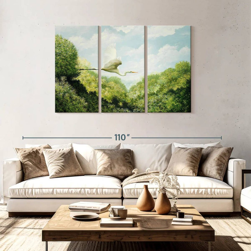 Brampt Flying Egret, 48" H x 74" W