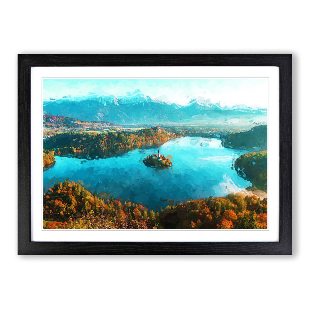 Lake Bled in Slovenia in Abstract - Framed Print