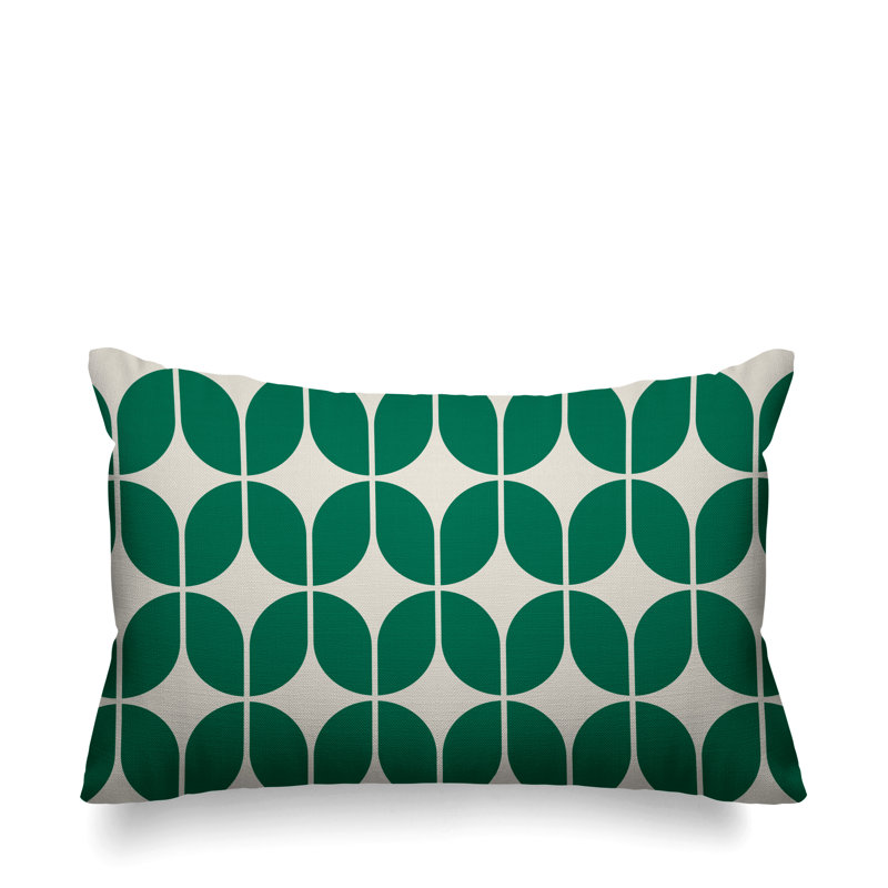 Housse et insert de coussin extérieur d'extérieur, Émeraude, 14 po x 20 po, Rectangle
