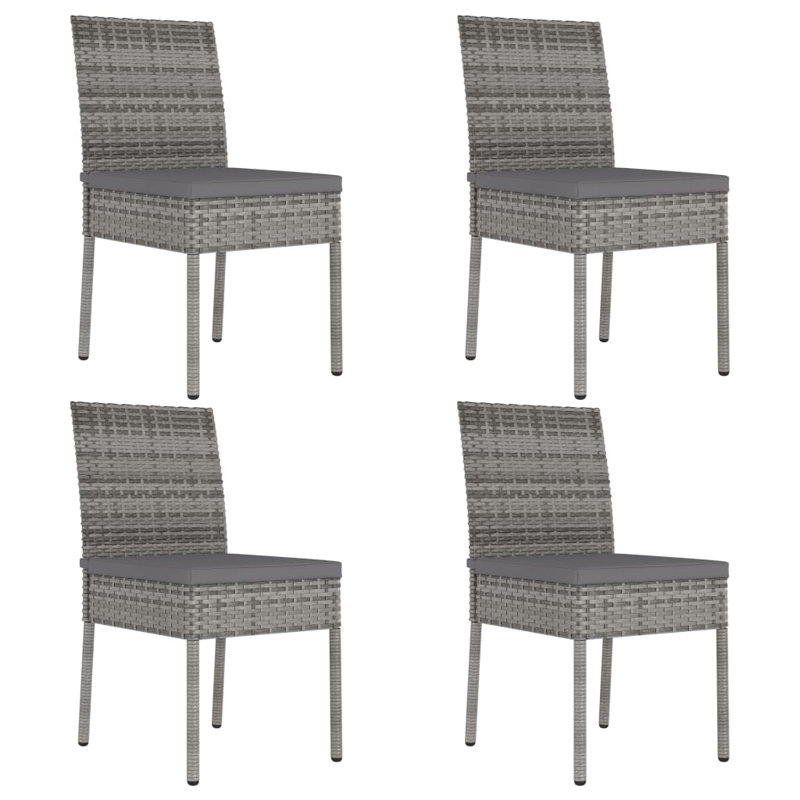 Chaise d'appoint de patio avec coussin Couey, Gris, Gris