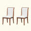 Ensemble de 2 chaises de salle à manger rembourrées - Élégantes chaises d'appoint en tissu traditionnel avec lignes courbes, structure en bois massif-1271741402