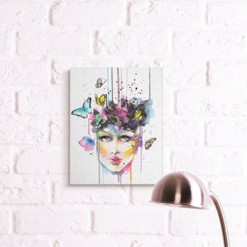 Abstract Butterfly Watercolor Canvas Art, 16" x 20"