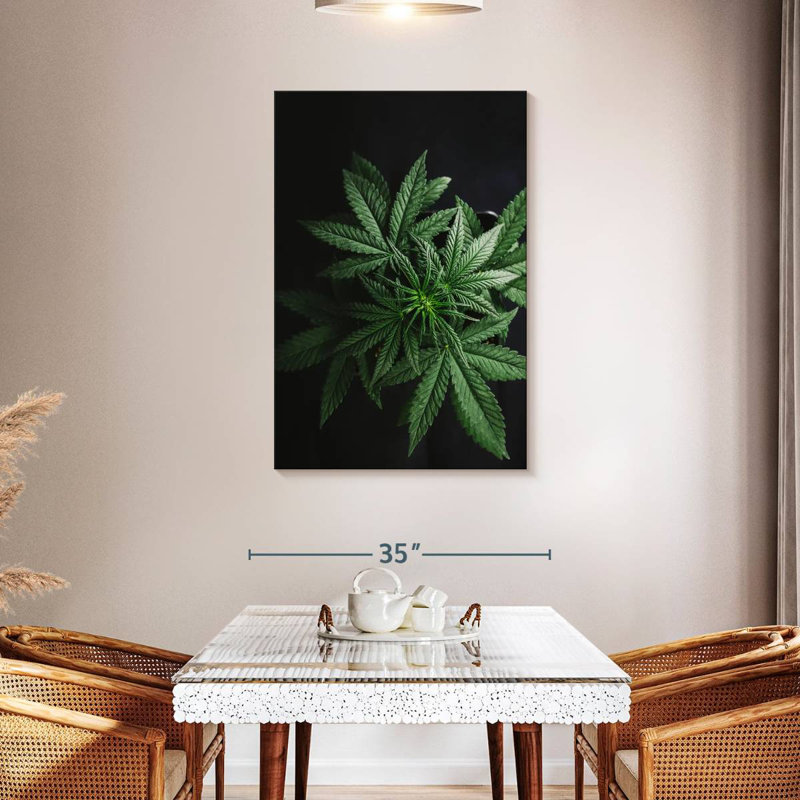 Feuilles de marihuana, H 12 po x l 8 po