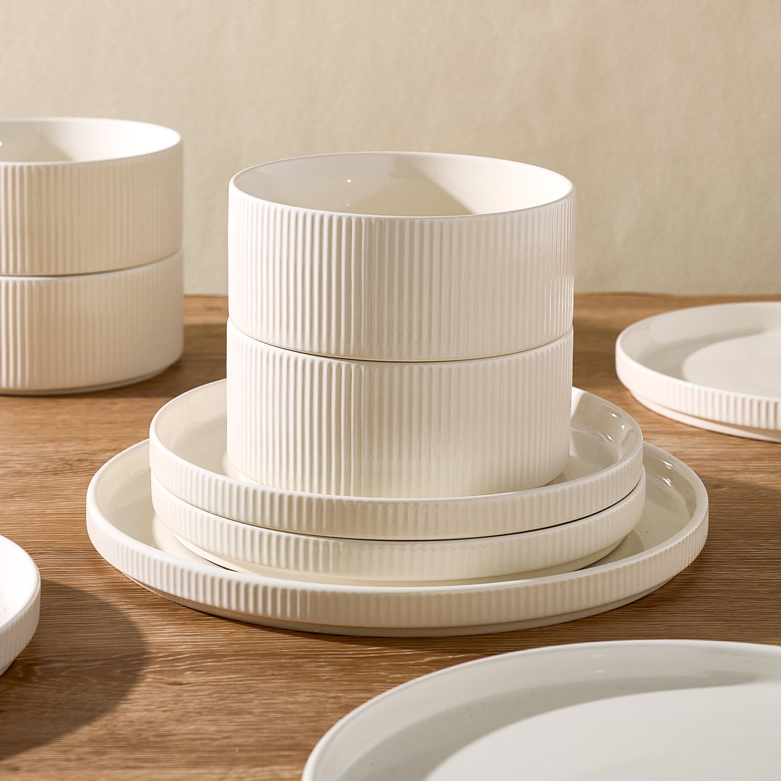 Porcelain Dinnerware Set, Milky White