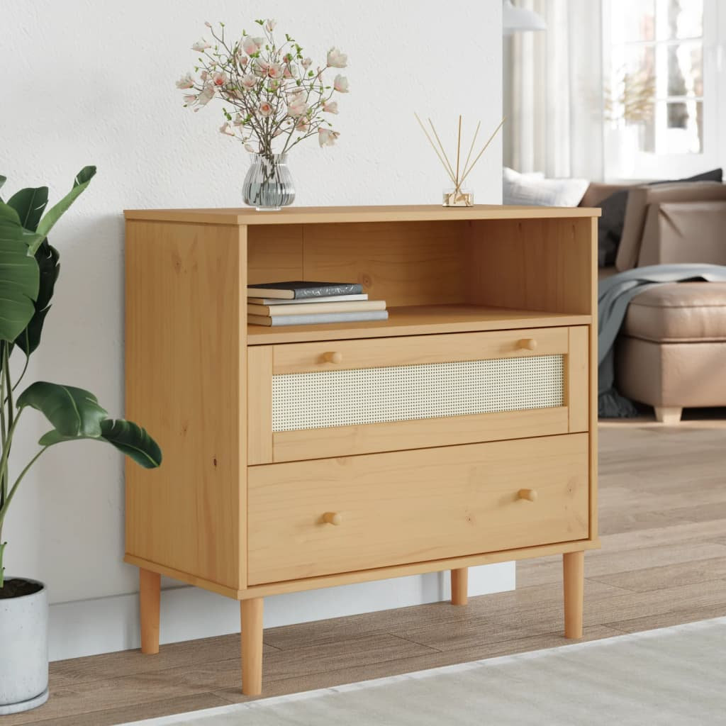 80cm Sideboard Rattan Look