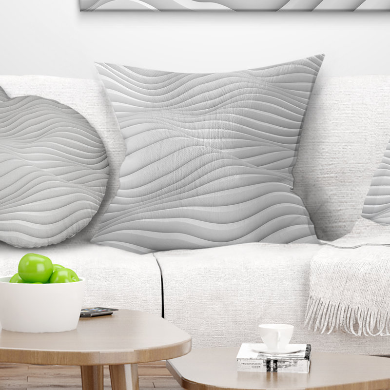 Coussin décoratif ondulations en 3d ondulations fractal, 16 po x 1 po, Coussin décoratif