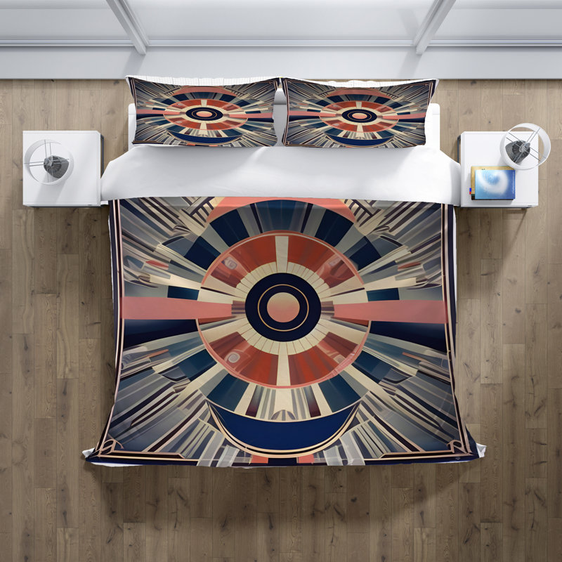 Polyester Abstract Duvet Cover, King Duvet Cover + 2 King Shams