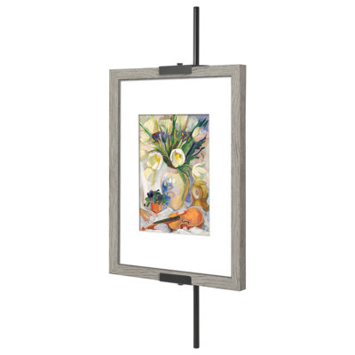  24" Picture Frame Stand - Wall Mounted Frame Stand - Artwork and Photo Easel with Adaptive Clamps for Different Frame Profiles - Ideal for 18x24 Frame - Black