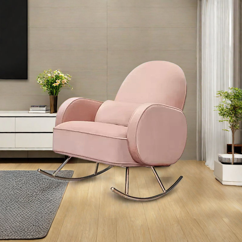 Chaise berçante luxueuse et durable, Rose