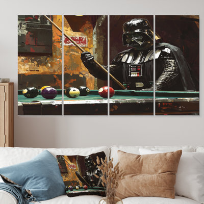 Dark Vader Playing Billiards I - Billiards Canvas Art Set