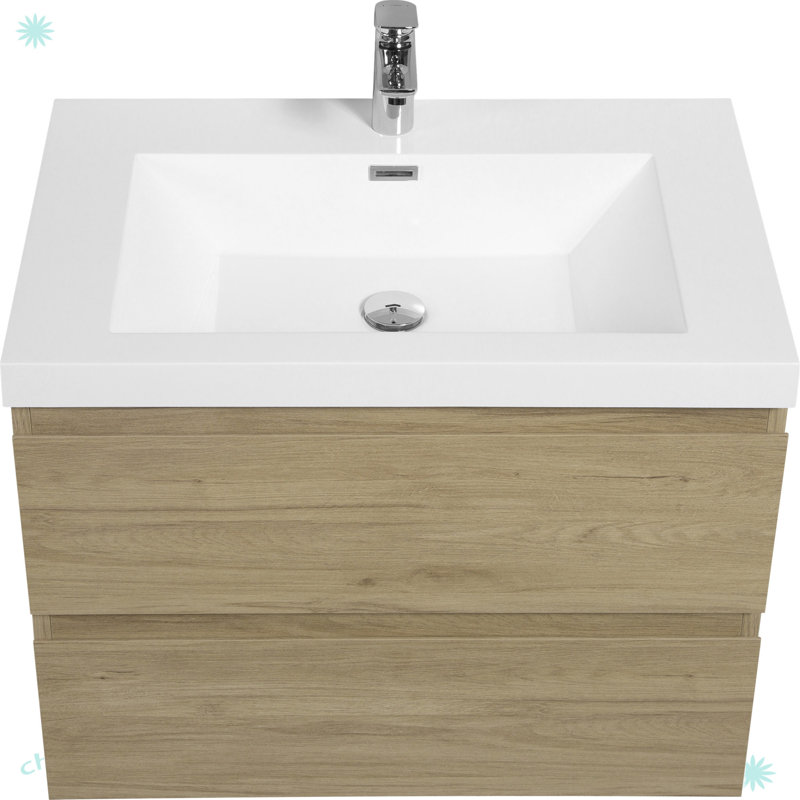 Meuble-lavabo flottant 30 po avec lavabo, Blanc