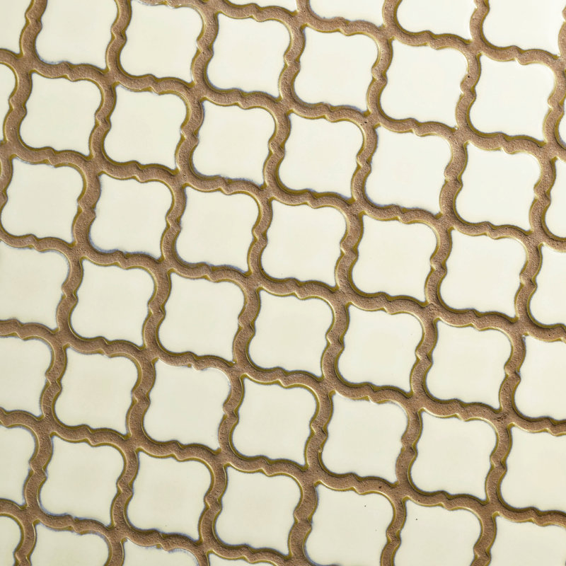 Hudson Tangier 2" x 2" Porcelain Arabesque Mosaic Wall & Floor Tile, Snowcap White