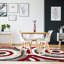 Tapis rouge à motif géométrique Koo-701381473