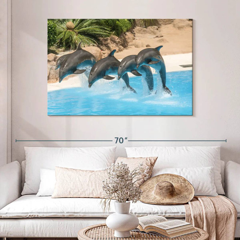 Synchronized Dolphins, 32" H x 48" W
