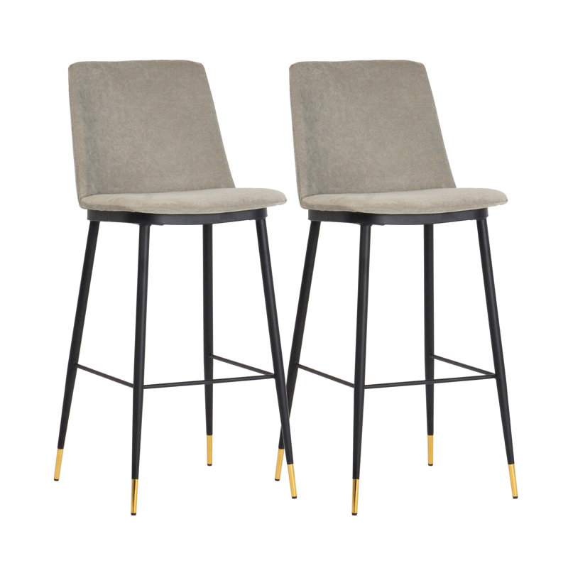 Lowther Evora Velvet Counter Stool (Set of 2), Gray