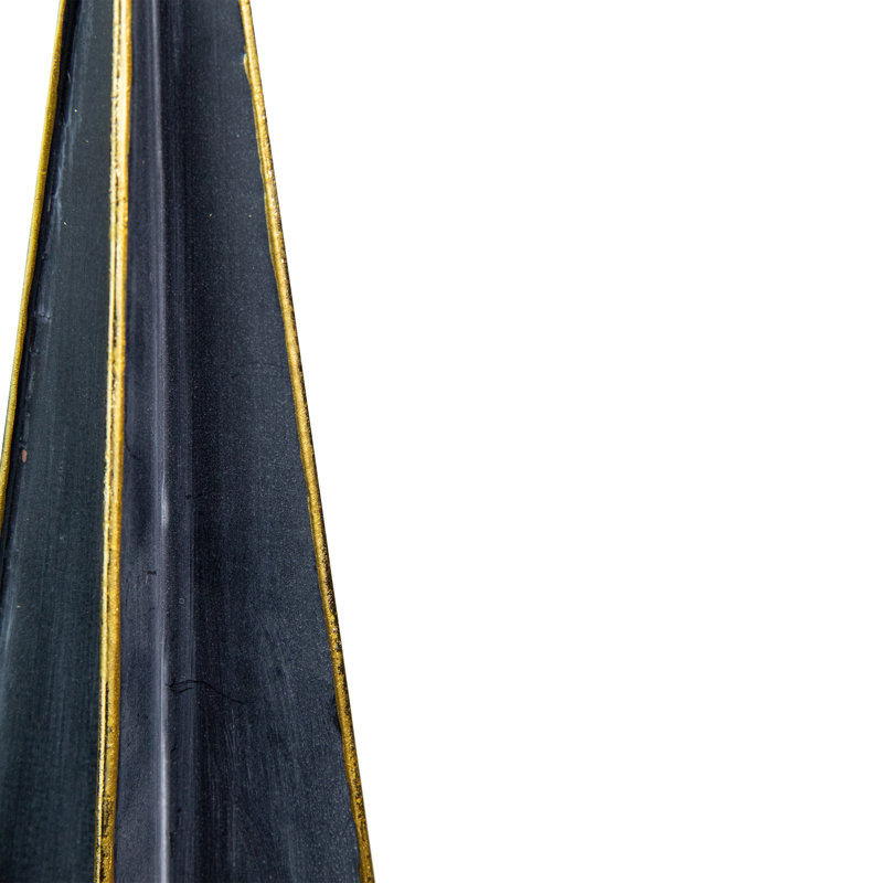 Décoration de table arbre de Noël triangulaire bleu et or, H 15 po x l 4,75 po x P 4,75 po