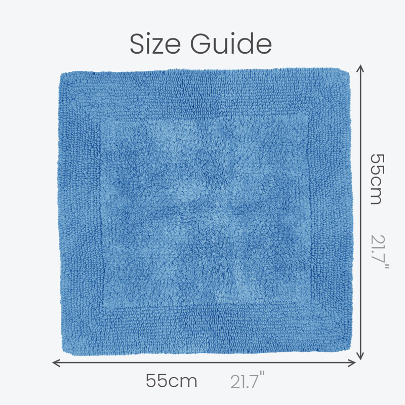 Nagelly Reversible Square Bath Mat, Cornish Blue