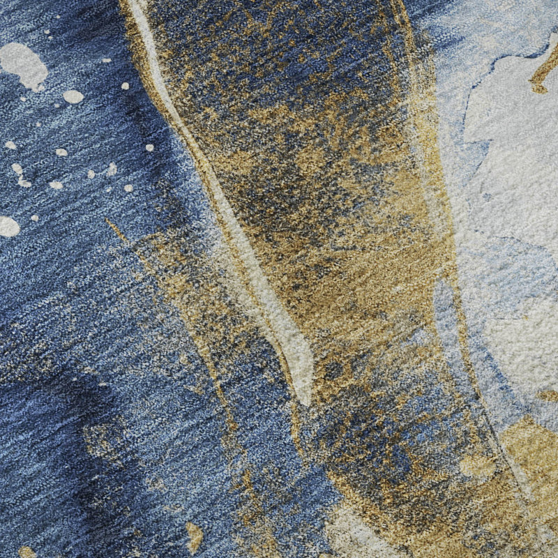 Tapis abstrait lavable à la machine de qualité supérieure Elize AMF1523, Rectangle 9 pi x 12 pi