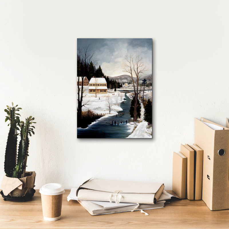  «Ice Fishing» par JL Munro, art mural sur toile, 12 po x 16 po, H 16 po x l 12 po