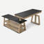 Minimalist L-Shaped Electric Standing Executive Desk with Leather Top 
