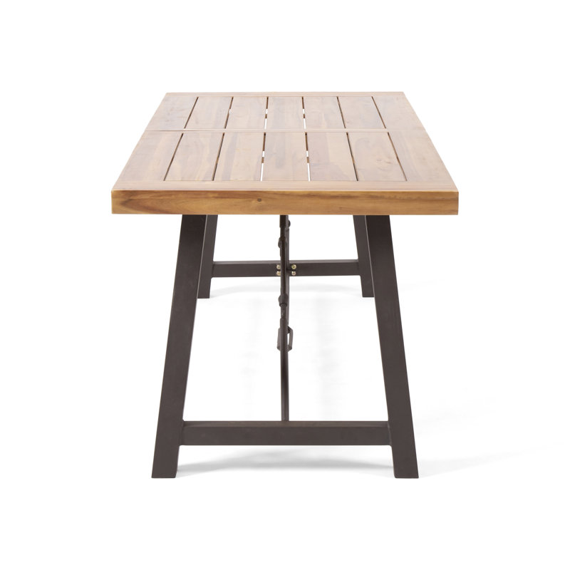 Mccourt 6 - Person Acacia Wicker Patio Dining Set with Rectangular Table