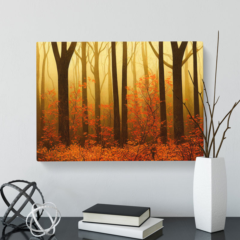 Cheery Autumn Forest - Wrapped Canvas, 50cm H x 76cm W x 3cm D