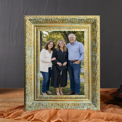 Cadre photo classique doré antique 1PC pour photos et décor de bureau 11 po x 14 po